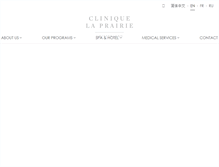 Tablet Screenshot of cliniquelaprairie.com